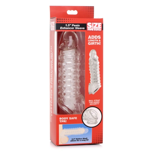 Size Matters 1.5" Inch Penis Enhancer Sleeve - Clear - Насадка на пенис, 17,7 см (прозрачный) - sex-shop.ua
