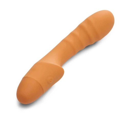 So Divine - Pash Ribbed G-spot Vibrator - Ребристый вибратор для точки G, 12.5х3.4 см (оранжевый) - sex-shop.ua