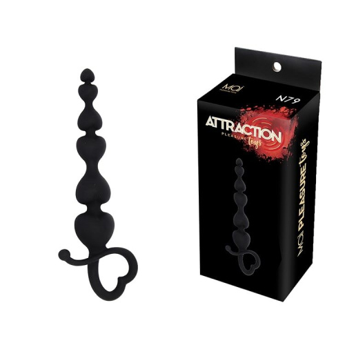 MAI Attraction Toys №79 - анальные бусы, 18х3.1 см (чёрный) - sex-shop.ua