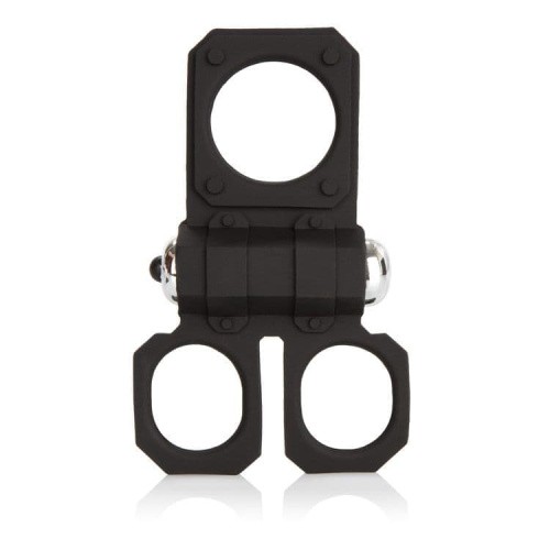 CalExotics Lovers Gear Ball Spreader Enhancer - віброкільце, 10.2х2.5 см (чорний) - купити в Україні | Секс шоп SEX-SHOP.ua