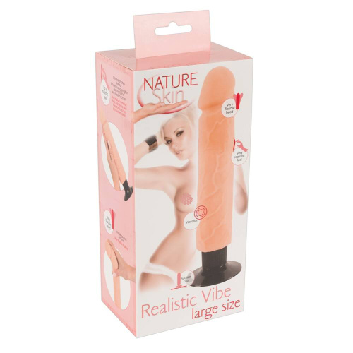 Nature Skin Realistic Vibe большой реалистичный вибратор на присоске, 26х5 см - sex-shop.ua