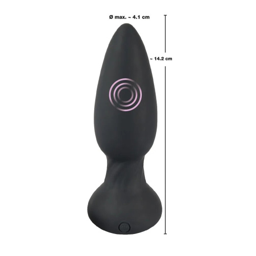 Orion Black Velvets Vibrating Plug анальна пробка з вібрацією та дистанційним пультом, 14.2х4.1 см