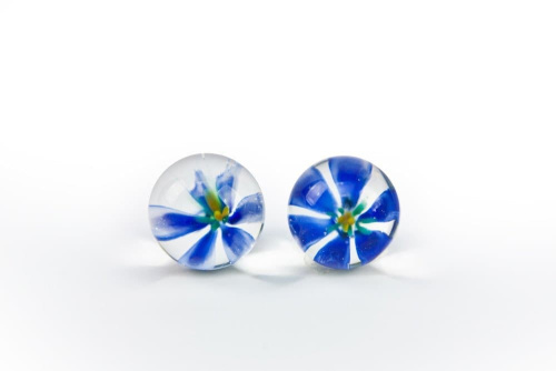 Вагінальні кульки TLC CyberGlass Ben Wa Balls (синій)
