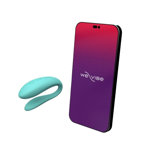 We-Vibe SYNC Lite Aqua + Лубрикант 50 мл - Вібратор для клітора та точки G, 7,5х3 см (бірюзовий)