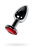 Metal Toyfa Silver anal plug - серебристая анальная пробка, 7.5х3.4 см (красный)