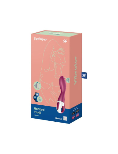 Satisfyer Heated Thrill - Вибратор с функцией нагрева, 20.6х3.7 см (бордовый) - sex-shop.ua