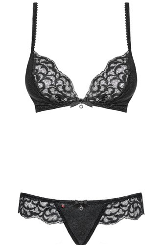 Obsessive Laluna set - сексуальный комплект белья, S/M (чёрный)