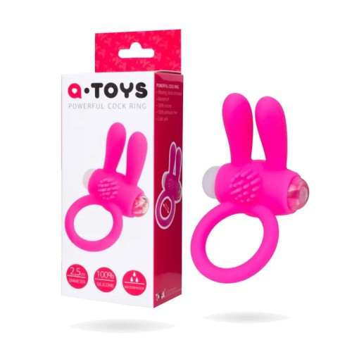 Toyfa A-Toys - Виброкольцо с ушками и шипами, 2.5 см (розовое)