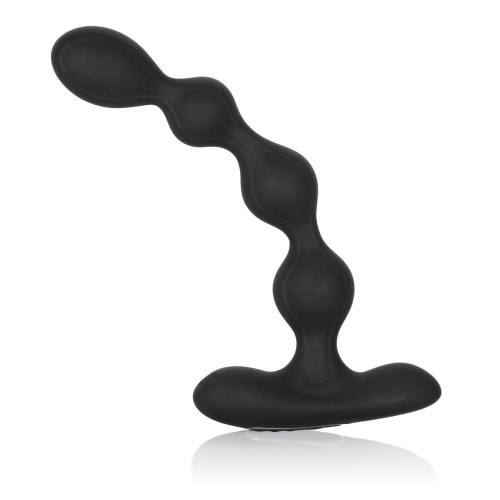 CalExotics Eclipse Slender Beads - анальные цепочка с вибрацией, 16х2.3 см (черный) - sex-shop.ua