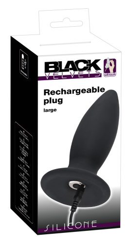 Orion Black Velvets Recharge Plug L - Анальная пробка с вибрацией, 14,7х4,4 см (черный)