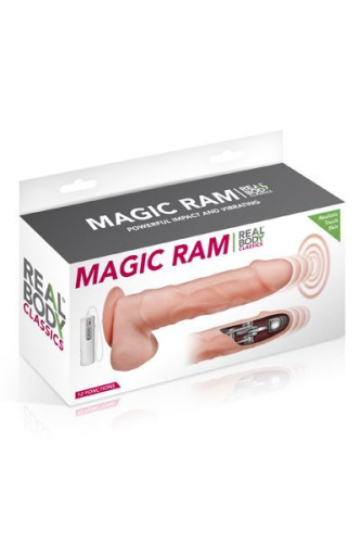 Real Body Magic Ram - фаллоимитатор-пульсатор с вибрацией, 17х4 см. - sex-shop.ua