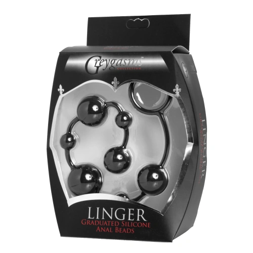 Linger Silicone Anal Beads - Анальний ланцюжок, 35,5 см (чорний)