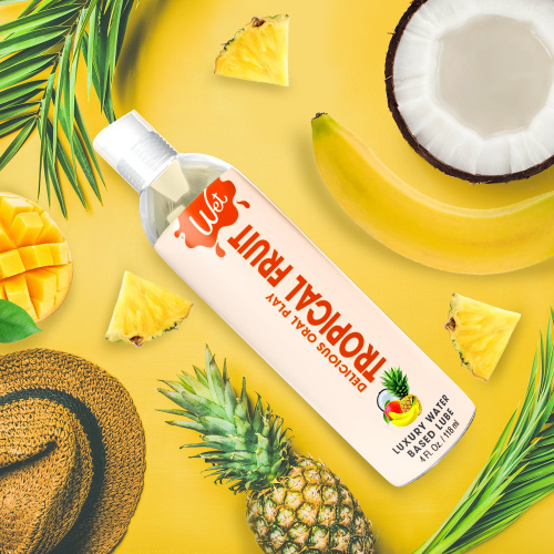 Оральная смазка со вкусом тропических фруктов Wet Tropical 4 in 1, 118 мл