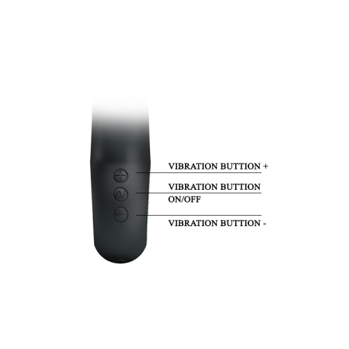 Pretty Love Selene Vibrator - Вібратор із реалістичною головкою та кліторальним стимулятором, 19х3.3 см (чорний) - купити в Україні | Секс шоп SEX-SHOP.ua