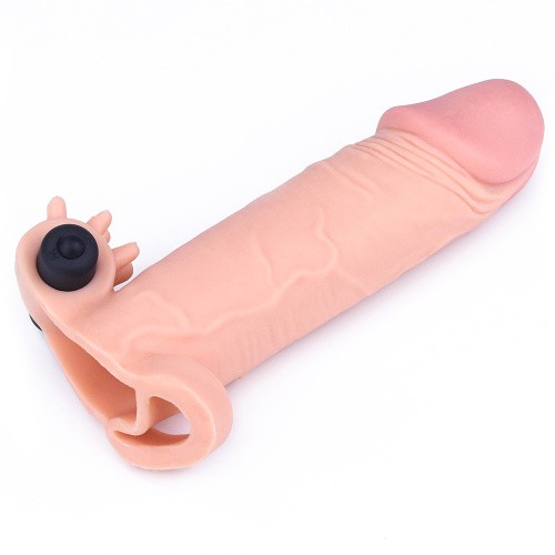 LoveToy Pleasure X-Tender Vibrating Penis Sleeve Flesh Add 2