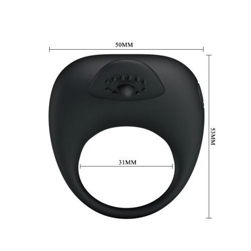 LyBaile Pretty Love Stimulating Tonguo - виброкольцо с язычком, 5х3.1 см (черный)