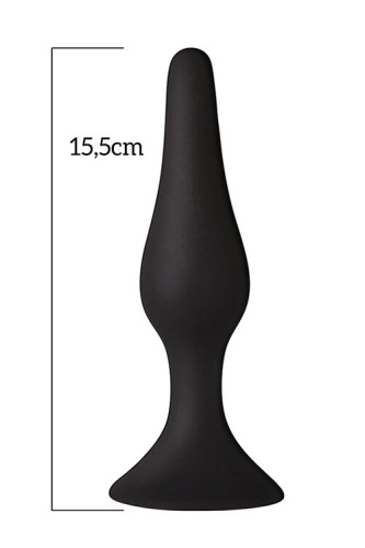 MAI Attraction Toys №35 анальна пробка на присосці, 15,5 х3, 8 см (чорний)