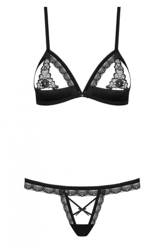 Obsessive 865-SET-1 set - эротический комплект с доступом, S/M (чёрный)