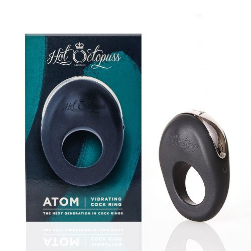 Hot Octopuss ATOM - Эрекционное виброкольцо, 8х3 см (черный) - sex-shop.ua