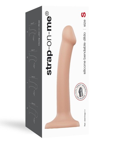 Strap-On-Me Dual Density Dildo, S - Насадка для страпона гибкая, двухслойная, 17х2.7 см, (телесная) - sex-shop.ua