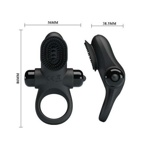 LyBaile Pretty Love Vibrant Penis Ring II Black - виброкольцо, 8.6х3 см (черный)