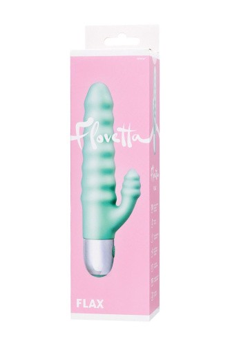 Flovetta Flax - Рельефный вибратор с клиторальной стимуляцией, 11х3 см (бирюзовый)