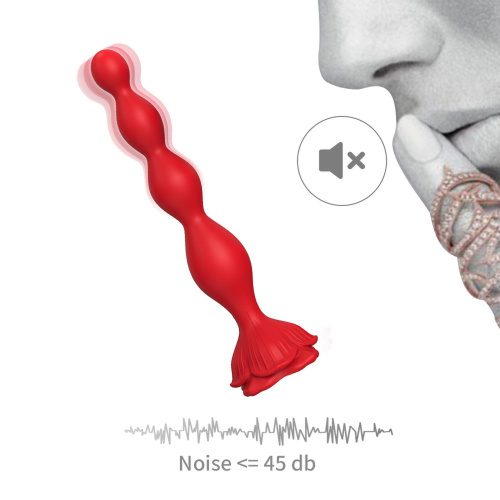 Rosestick Red, 9 Vibration Functions - Анальний стимулятор, 19,5 см (червоний)