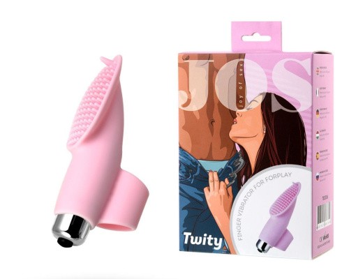 Toyfa - JOS Twity - Вибронасадка на палец, 10.2х3 см (розовый)