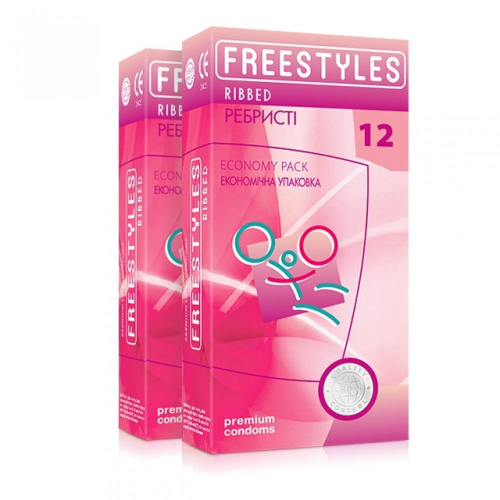 Freestyles Ribbed - Ребристые презервативы, 12 шт - sex-shop.ua