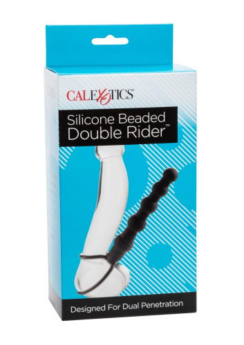 California Exotic Novelties Silicone Beaded Double Rider - Насадка для двойного проникновения, 14.5х2.5 см