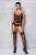 Passion Nessy Corset - еротичний корсет та стрінги з доступом, L/XL (чорний)