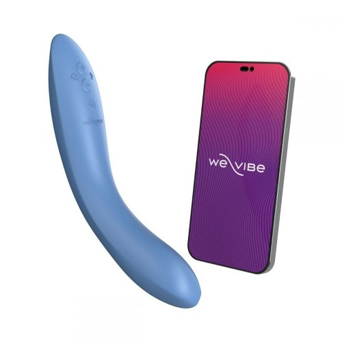 We-Vibe Rave 2 Twisted Pleasure Blue + Лубрикант 50 мл - Смарт-вібратор для точки G, 19.3х3.1 см (блакитний)