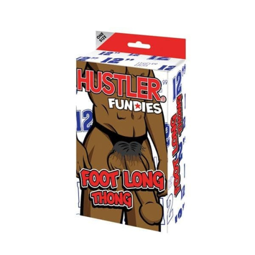 Hao Toys Hustler Fundies Foot Long Thong - Веселі чоловічі стрінги з хутряним чохлом для пеніса - купити в Україні | Секс шоп SEX-SHOP.ua