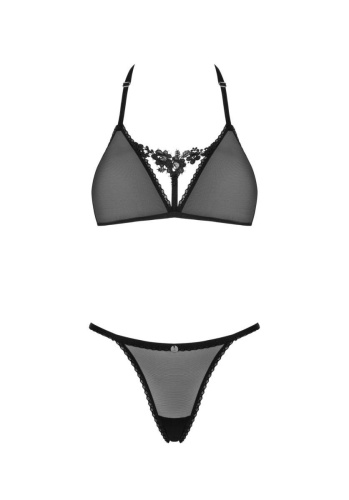 Obsessive Celia Noir 2-pcs set - Сексуальный полупрозрачный комплект, XS/S