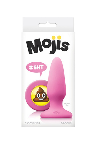 NS Novelties Mojis Plug #SHT Medium - средняя анальная пробка, 8х3,7 см (розовый) - sex-shop.ua