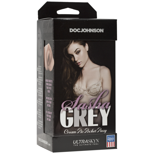 Doc Johnson Sasha Grey Ultraskyn Cream Pie Pocket - Мастурбатор вагина, копия Саши Грей, 20х6.5 см
