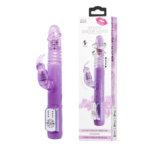 Deluxe Dream Lover Vibrator Purple With Bunny - вібратор-кролик з обертанням, поштовхами та вібрацією, 26х3 см - купити в Україні | Секс шоп SEX-SHOP.ua