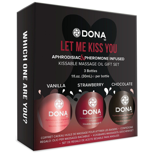 Dona - Let Me Kiss You - Набір їстівних масажних масел з афродизіаками та феромонами - купити в Україні | Секс шоп SEX-SHOP.ua