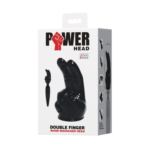 LyBaile - Power Head Double Finger Wang Massager Head Transparent - Насадка для вібромасажера, 11.8х3.8 см