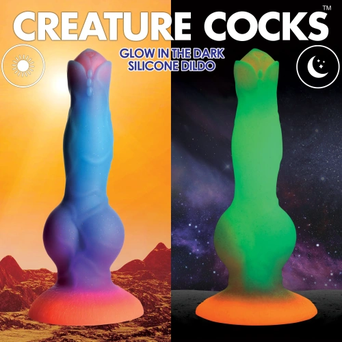 Фаллоимитатор собачий член Creature Cocks Space Cock Glow-in-the-Dark Alien Dilldo, 21.6х6.6 см - sex-shop.ua