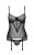 Passion Exclusive Velia corset полупрозрачный корсет с пажами и трусики, S/M (чёрный)