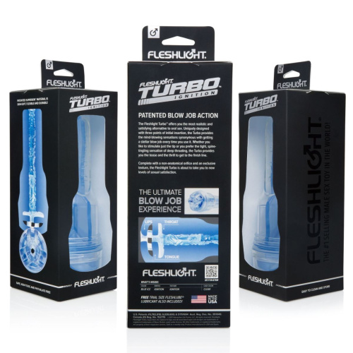 Fleshlight Turbo Ignition Blue Ice мастурбатор имитатор минета, 25 см