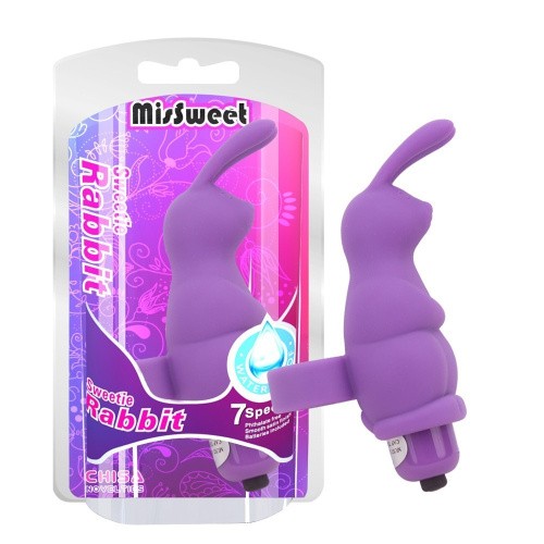 MisSweet Sweetie Rabbit Finger Vibrator Purple - Насадка на палець, 10 см (фіолетовий)