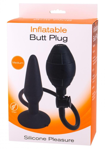 Seven Creations Inflatable Butt Plug M - надувная анальная пробка, средняя, 14,2х4-8 см - sex-shop.ua