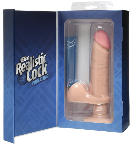 Doc Johnson UR3 Ultra Realistic 6" - Вибратор из киберкожи, 16х4 см