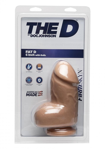 Doc Johnson Fat D 6 In w Balls Firmaskyn - толстый фаллоимитатор, 10,8х7 см