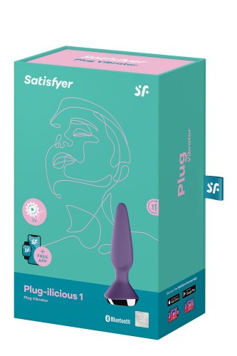 Satisfyer Plug-ilicious 1 - Анальная смарт-пробка, 14х3 см, (фиолетовая)