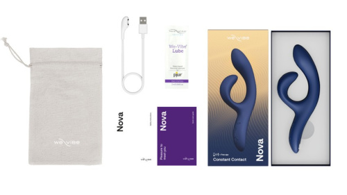 Nova 2 by We-Vibe + Лубрикант 50 мл - Смарт вибратор-кролик, 21.7х3.9 см (синий) - sex-shop.ua