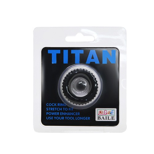 TITAN Cock Ring Blue -Эрекционное кольцо, 3,3 см (черное)