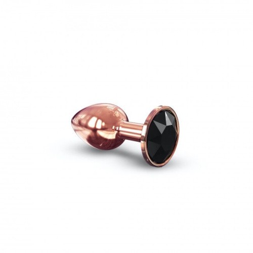 Dorcel Diamond Plug S маленька металева анальна пробка із кристалом, 7.1х2.7 см (чорний)